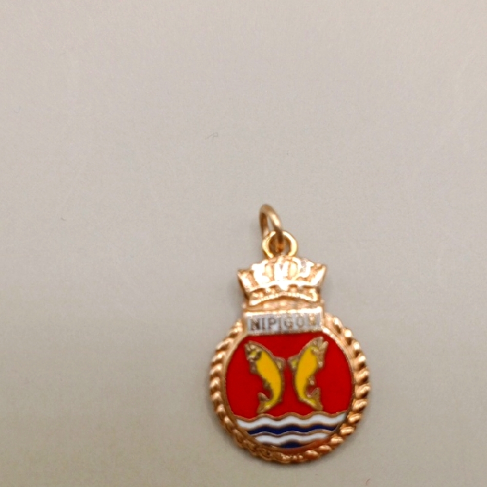 Rain Bow Gold-falled Pendant with Red and Yellow Accents
